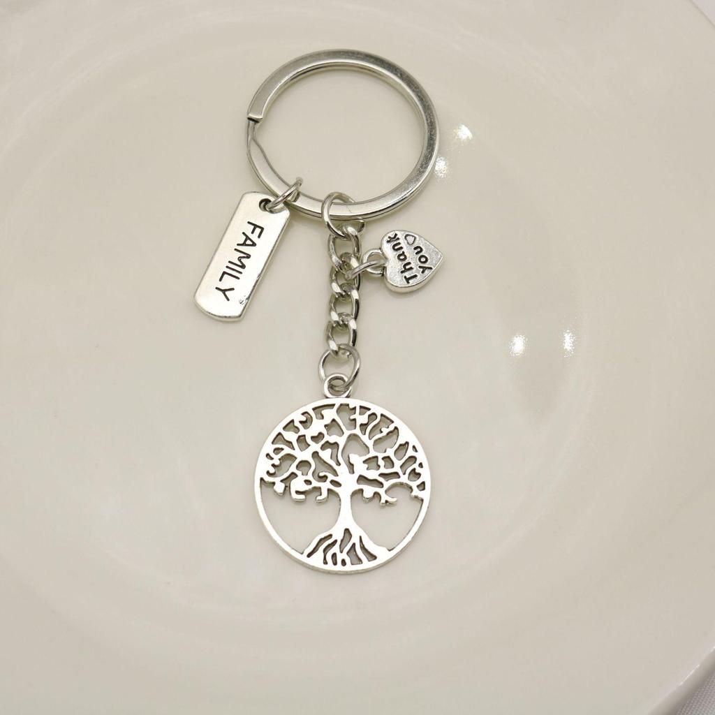 Vintage Tree of Life Alloy Pendant Keychain - Thanksgiving Holiday Gift & Decoration