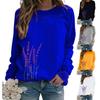 Women Sweatshirt Floral Print O Neck Loose Warm Lady Blouse for Daily Wear