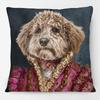 Federa Cuscino Pittura Ritratto Animali Cani Corte Reale Europea Cuscino Decorativo Gatto Vintage per Divano