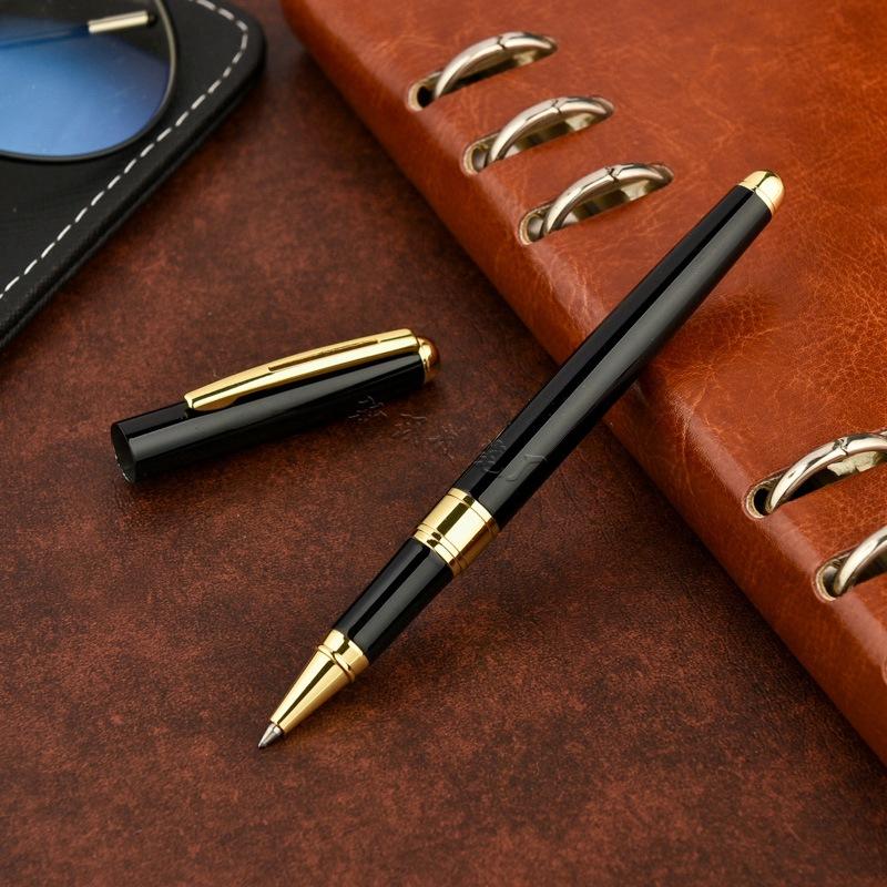Classic Business Black Metal Orb Pen Medium Oil Pen Office Signature Pen Advertising Gift Pen Engraving