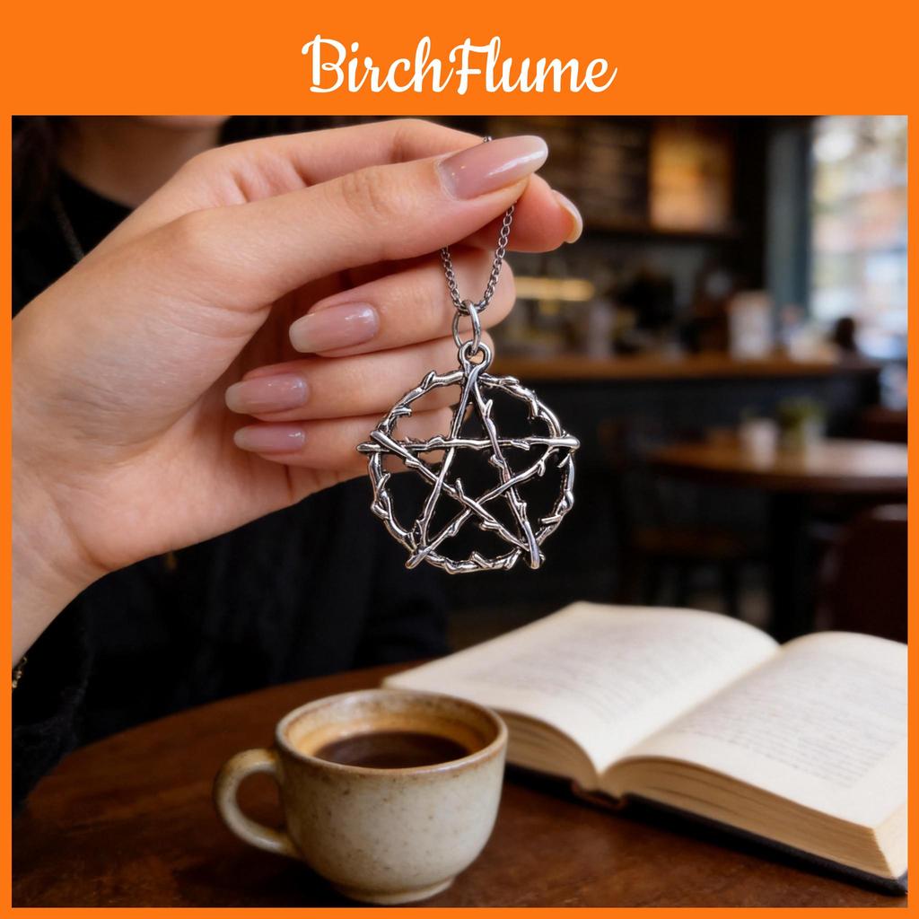 Geometric Pentagram Gothic Jewelry Necklace With Cross Chain For Womens Fashion Accessories
