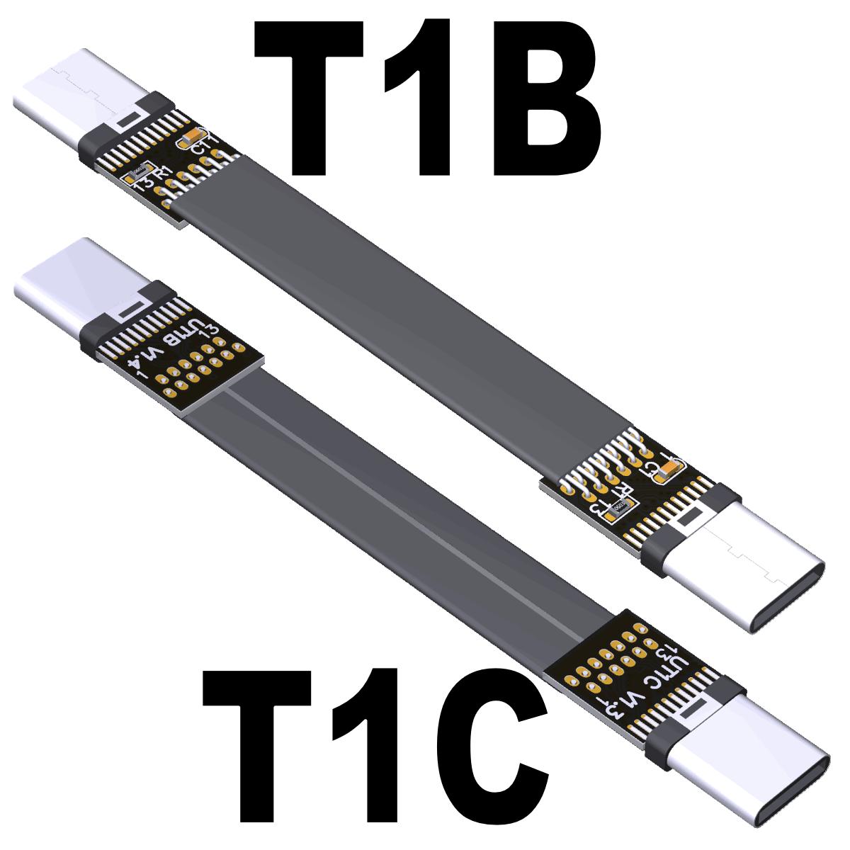 ADTLINK USB 3.1 Falt Cable Type-C Male to Type-C Male Flexible Cable 90° Left Right Top Down 10G/bps USB Build-in Extender 3cm