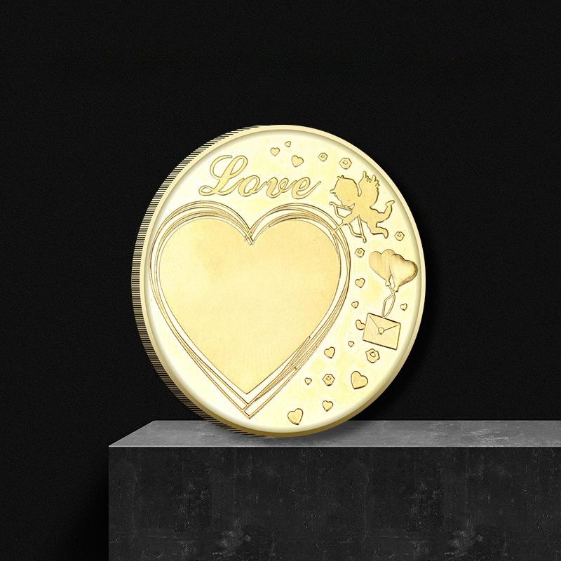Cupid Gold Coin, Illuminating the Soul, Torch of Love, Golden Arrow, Love, Confession, Happiness, Marriage Commemorative Coin