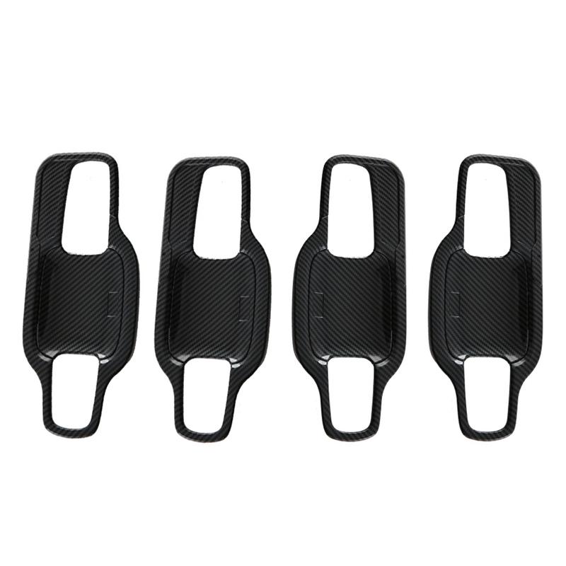 Carbon Fiber Style Car Exterior Door Handle Bowl Cover Trim for Ford Ranger P703 -2024 Styling Accessories