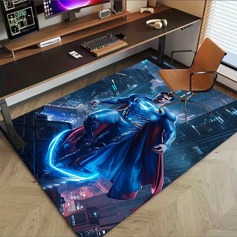 1pc Superman Cityscape Carpet, for Home & Office Decor, Desk Chair Carpet, Festive Gift,Conference Room CarpetL1034