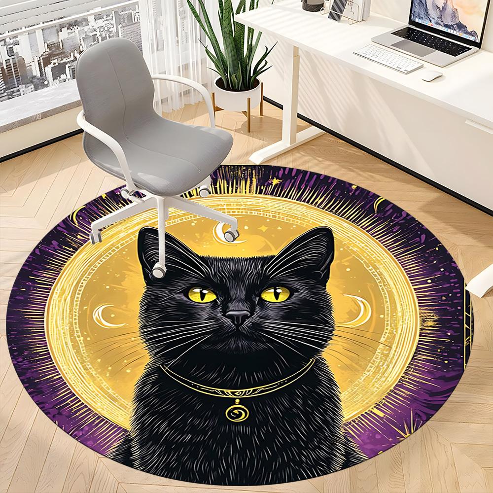 1pc Witchcraft Moonlight Office Round Area Rug, Under Office Chairs Bedroom Living Room Home Decor, Room Deco, Available in Various Sizes