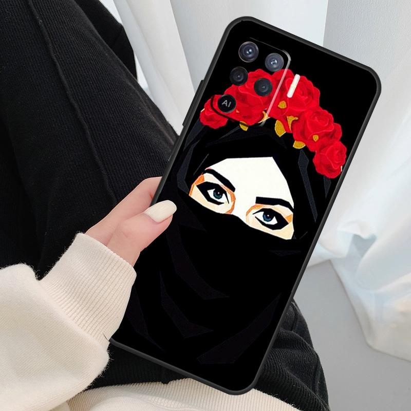 Muslim Islamic Girls Arabic Hijab Case For Oppo A18 A38 A58 A78 A98 A80 A60 A40 A96 A76 A16 A94 A74 A54 A15 A17 A57 A77 A5 Pro