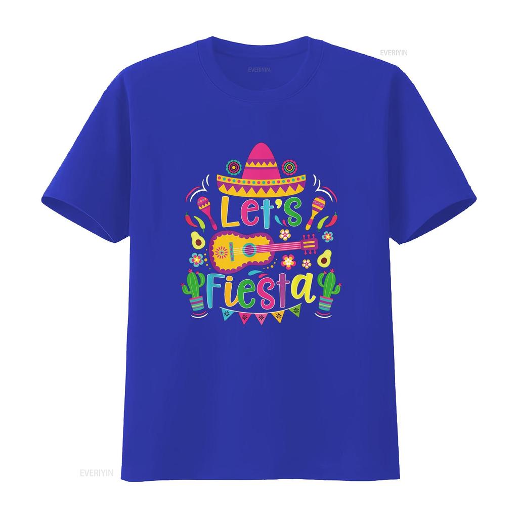 Let s Fiesta Cinco De Mayo Mexican Guitar Cactus T Shirt vintage Washed fashion Casual Soft designer clothes Stylish Breathable
