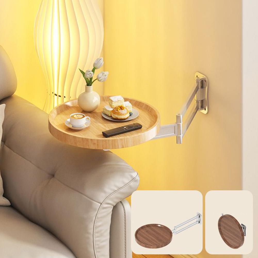 

Bedside Table Foldable Bedroom Small Wall Mounted Bedside Rack Multifunction Small Table Simple Round Coffee Small Side Table жовтий