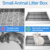 2 Pack Rabbit Litter Box with Grate, Large Shallow Tray for Small Pets, 14.5 x 11.6 x 2.5 Inch