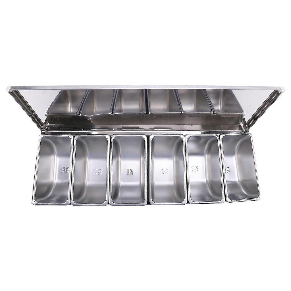 Stainless Steel Seasoning Box Restaurant Chef Seasoning Box with Lid Storage Box Household Seasonin