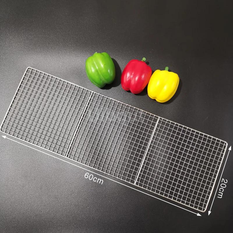 304 Edelstahl Rechteck Quadrat BBQ Netz Maschengrill Antihaft Backmatte Outdoor Grillteil Roste Heißluftfritteuse Gitter Kochen