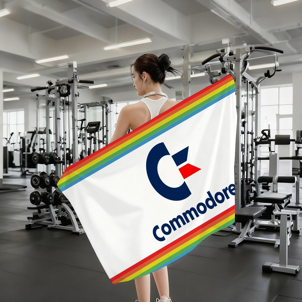 Fashion C-Commodore 64 logo Towel Quick Dry Absorbent Beach Towel for Sports, Fitness, Swimming and Outdoor Activities
