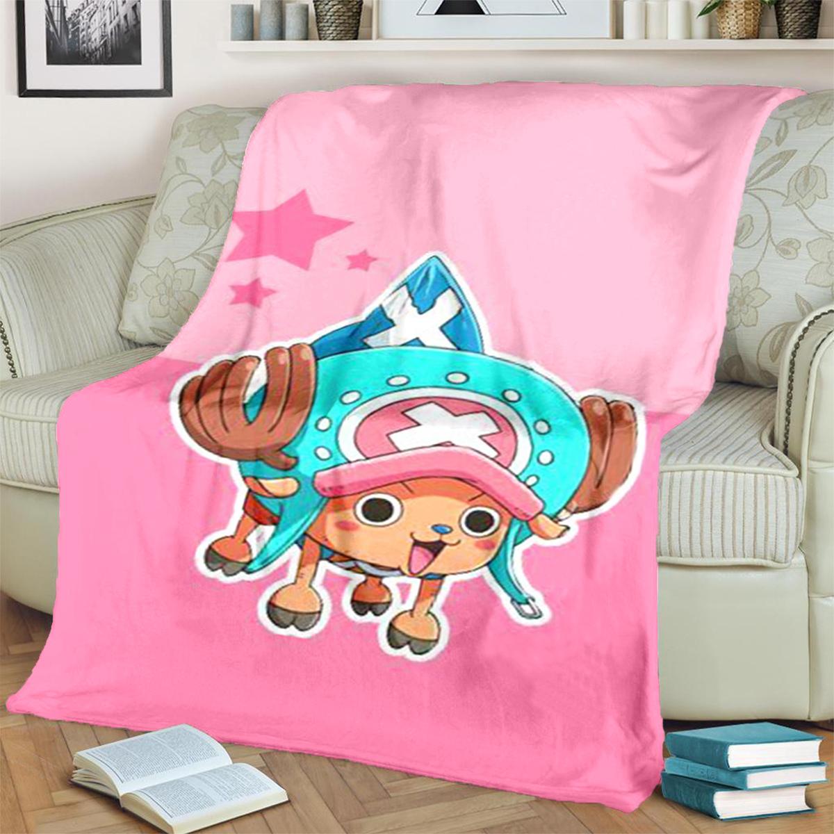 ONE PIECE Printed Blanket Soft Flannel Warm for Bedrooms, Sofas, Travel and Picnics 75x90cm