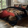 3pcs Cute Cartoon Kitten Printed Duvet Cover Set 1 Duvet Cover+2 Pillowcases Coreless Soft and Comfortable Machine Washable