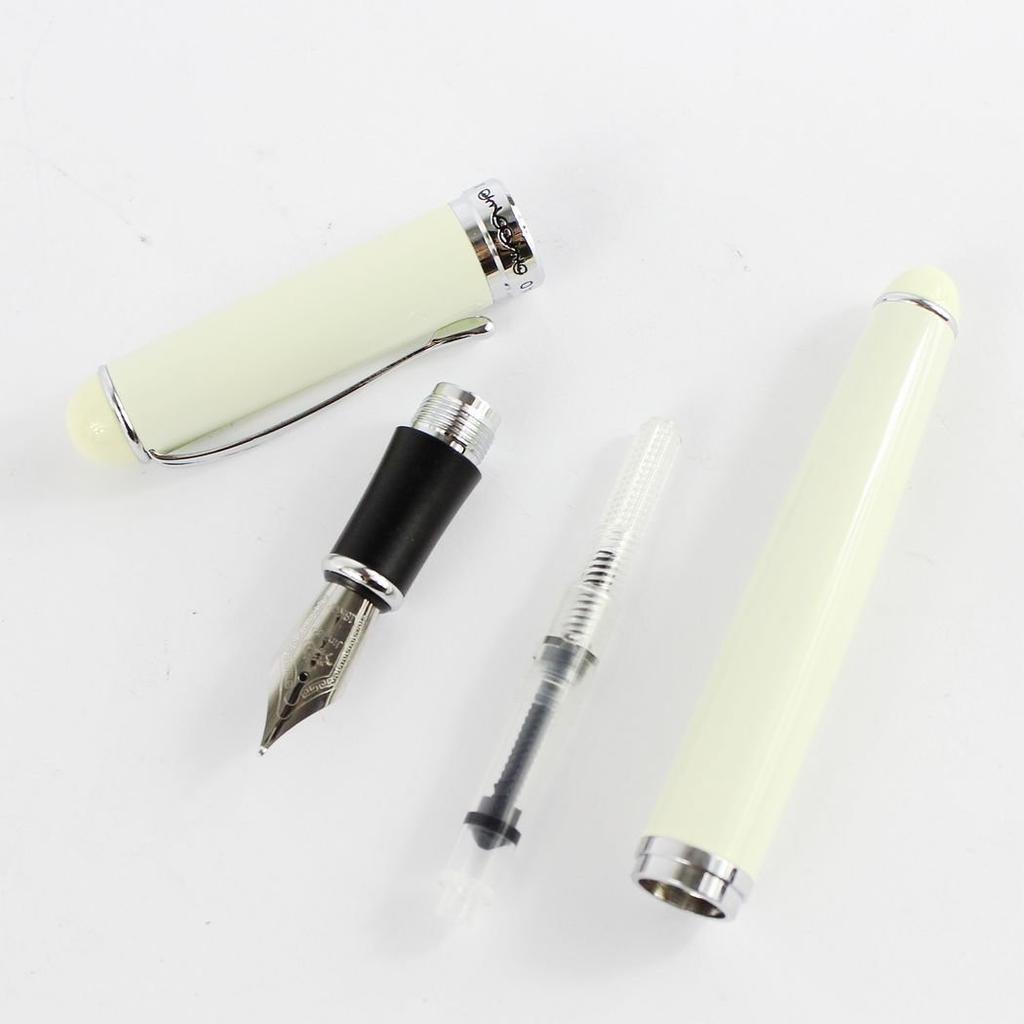 Gullor Silver and Golden Advanced Fountain Pen Jinhao Broad 18KGP Medium Nib 750,