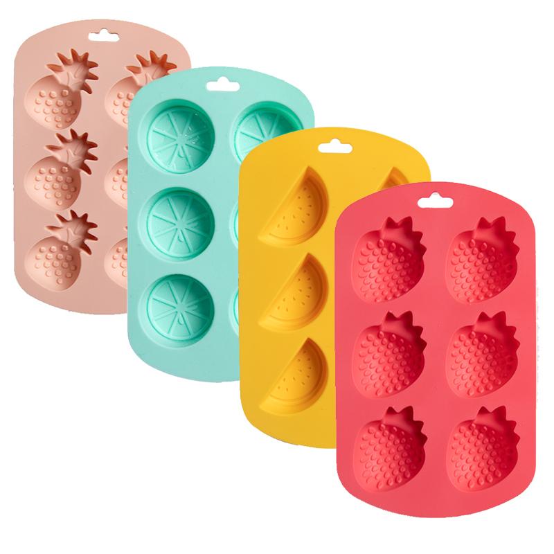 

4pcs Silicone Mold DIY Non Stick Baking Molds Strawberry Watermelon Shaped Chocolate Desserts Bakeware Fruits Style Pudding Mold