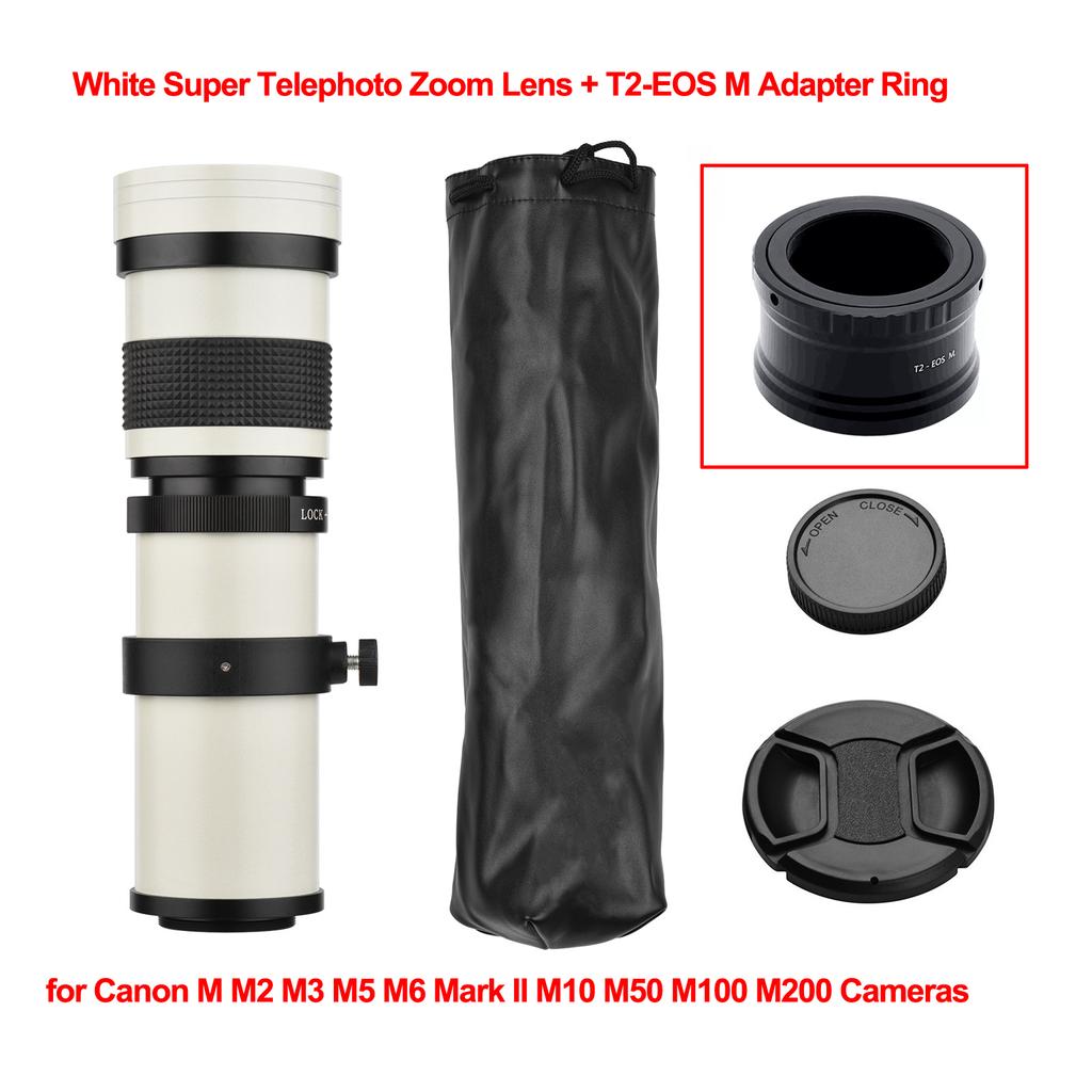 Camera MF Super Telephoto Zoom Lens F/8.3-16 420-800mm T Mount with 1/4 Thread for Canon Nikon Sony Fujifilm Olympus Cameras