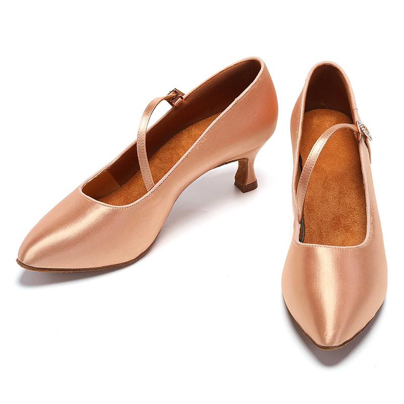 Modern Dance Shoes Women Waltz Dancing Shoes Heeled 5.5CM Latin Ballroom Shoes