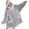 Comemore Oversized přikrývka s kapucí s rukávy Mikina Kostkovaná Zimní fleecová pyžamo s kapucí pro ženy Dámské Podzimní Domácí oblečení