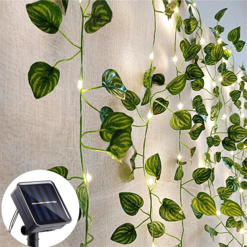 Solar Outdoor Lights Festoon Sunflower Maple Leaves LED Light String Wedding Garden Holiday Balcony Decoration Solar Garland