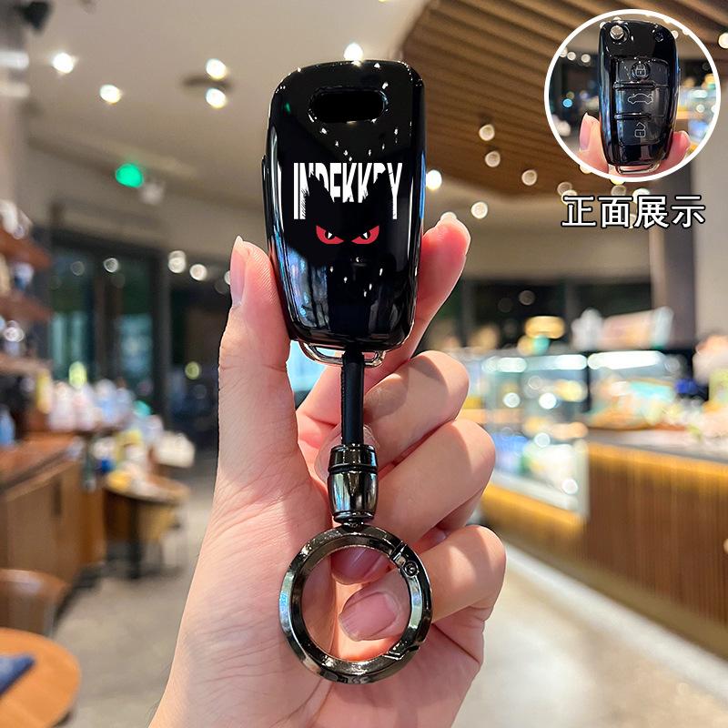 TPU Car Key Case Remote Cover Shell Holder Keychain Fob For 4GUFH A3L A4L A5 A6L Q4 e-tron A7L Q5 Q6 RS6 RS7 R8 S4 S6 S7 S8 Q3