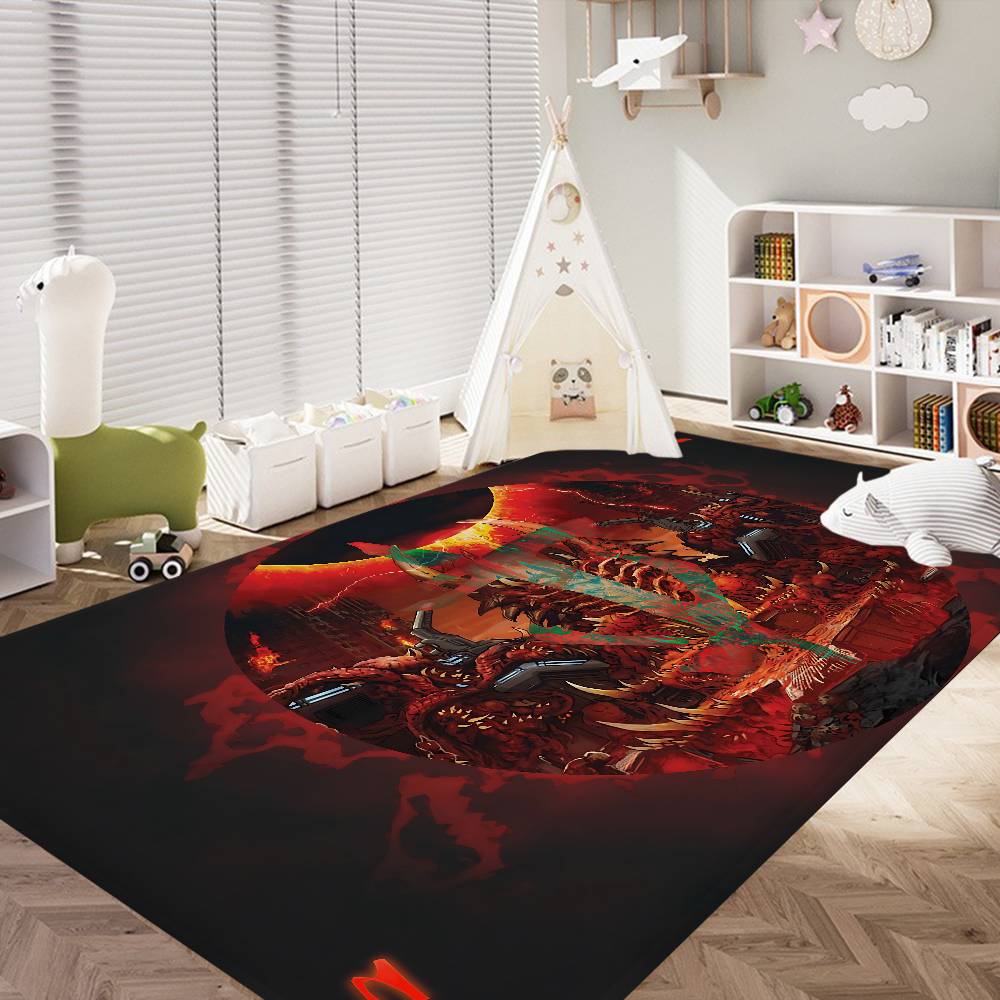 Game D-DoomS E-Eternal Floor Mat INS Style Soft Bedroom Floor House Laundry Room Mat Anti-skid Household Carpets