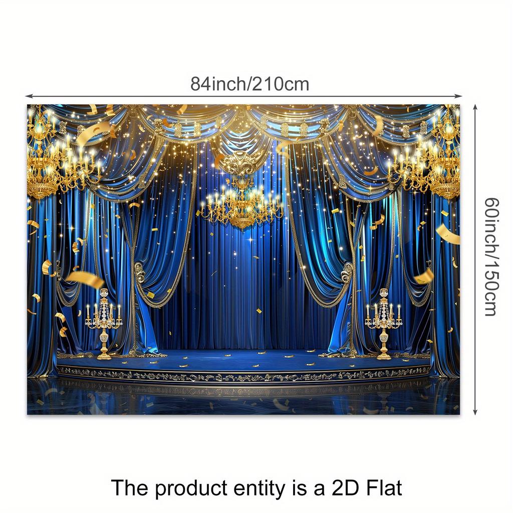 1Pcs Vintage Shiny 2DFlat Blue Decoration Background Winter Backdrop Decorations For Photo Studio Photo Booth Christmas Part