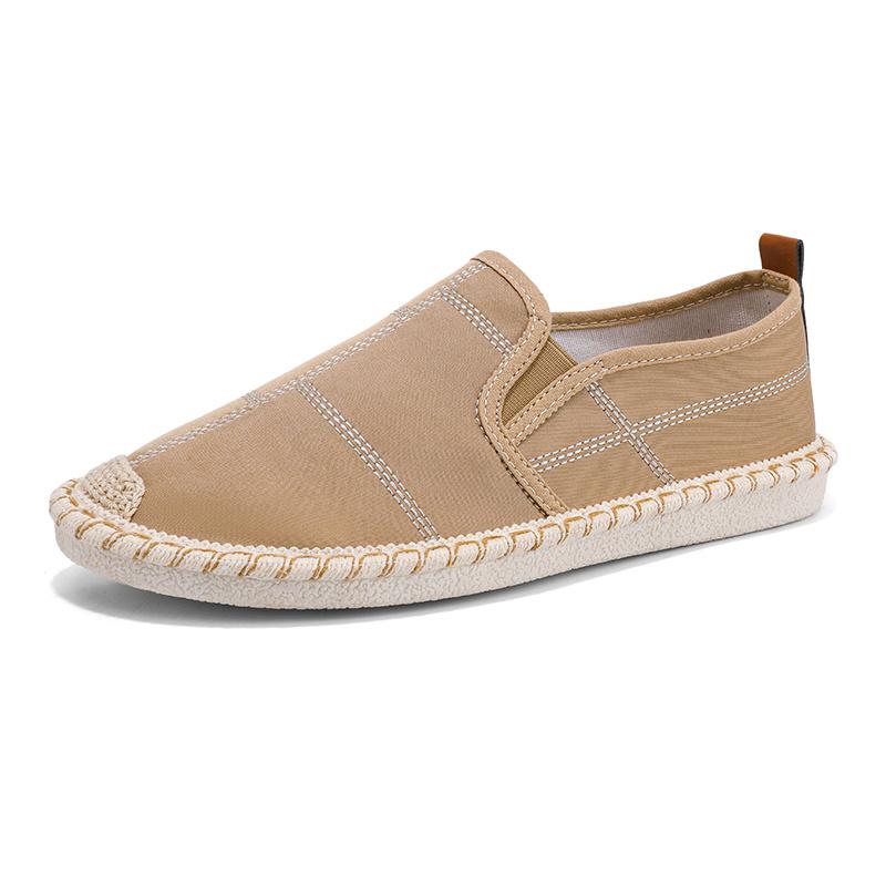 2024 New Classic White Men's Fisherman Loafers Fashion Print Canvas Shoes Man Flats Espadrilles Breathable Male Summer Footwear