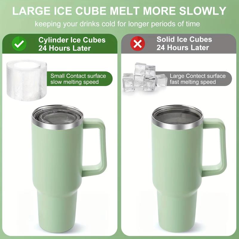 Eiswürfelform für 30oz-40oz Becher 3 Silikon-Hohlzylinder-Eisform mit Deckel