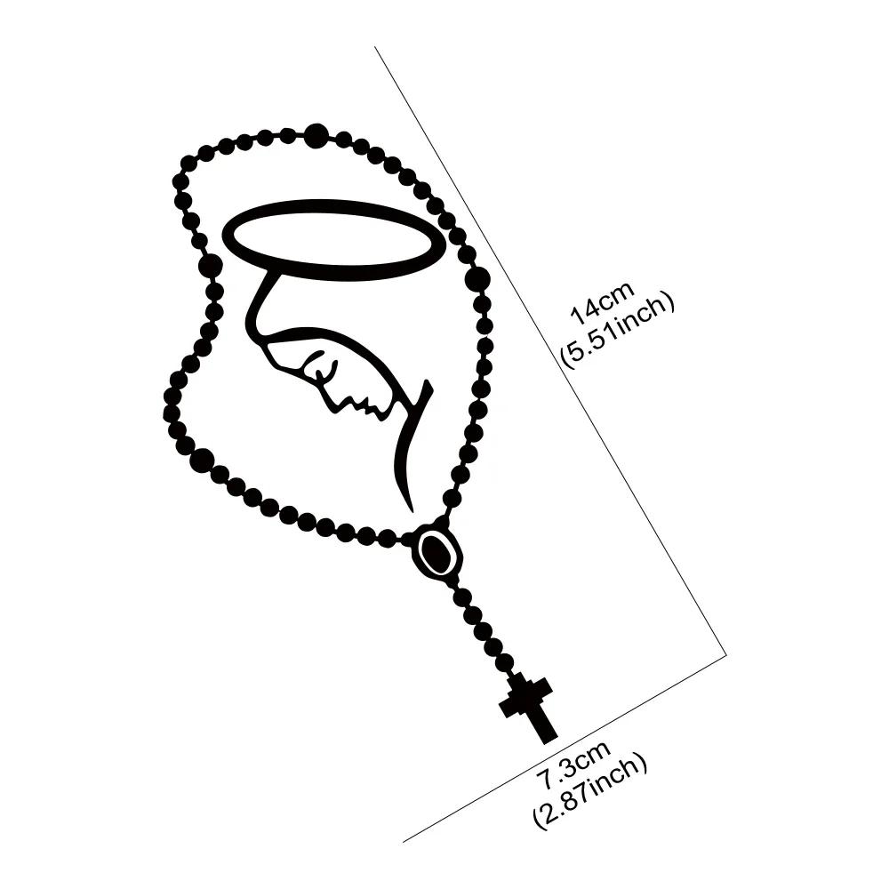Car Sticker Creative Rosary Virgin Mary Fatima Vinyl Decal Waterproof DIY Body Window Door Car Exterior Decoration Accessories