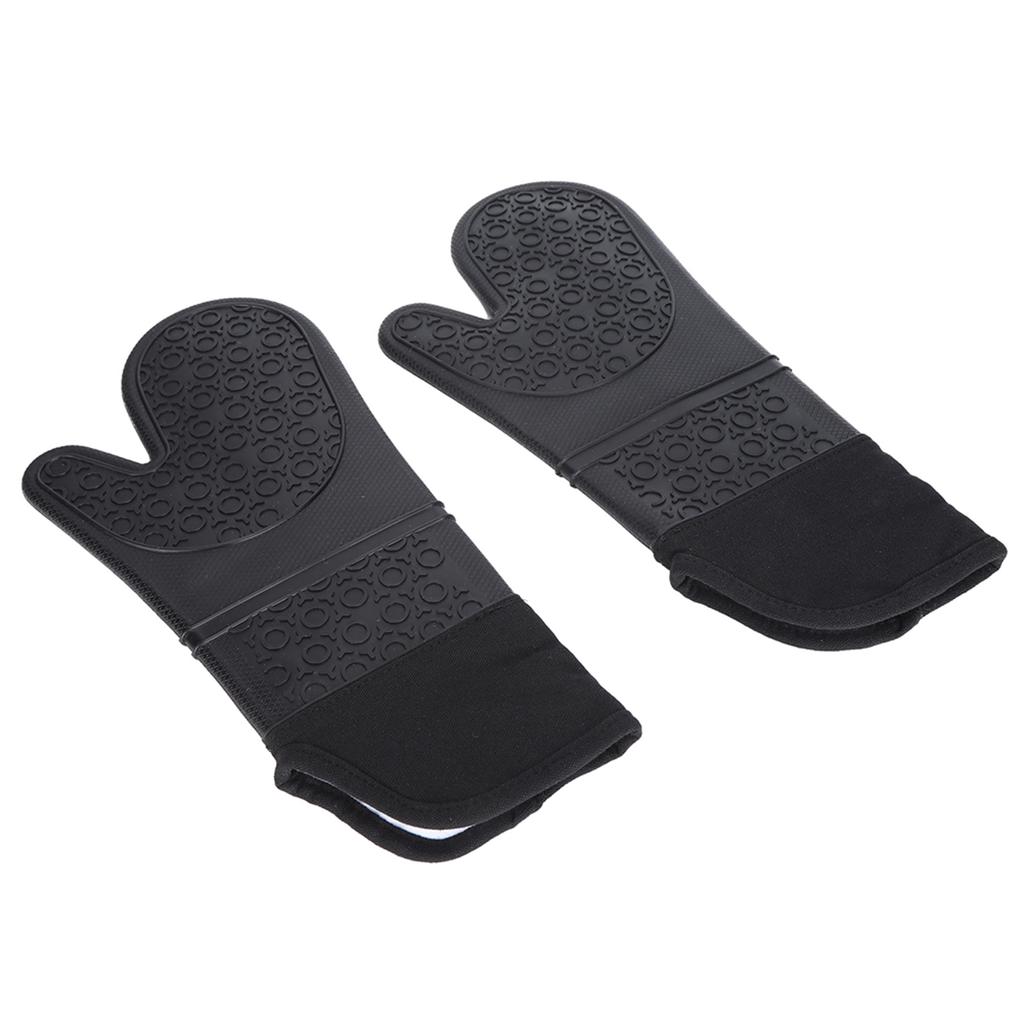 6Pcs Set Oven Mitts Hand Clip Pot Holder Silicone Heat Insulation Gloves Insulation Mat