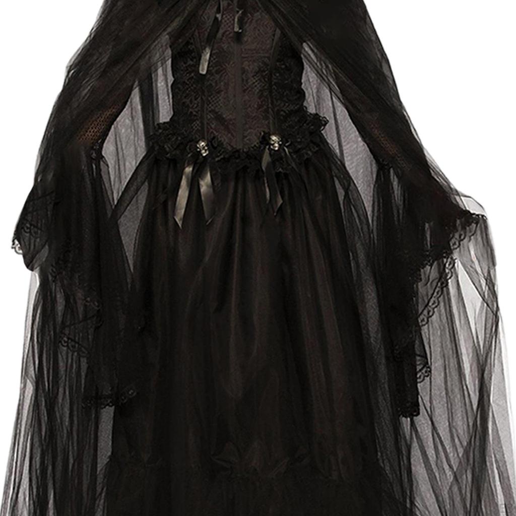 Black Witch Costume for Women Halloween Vampire Dress