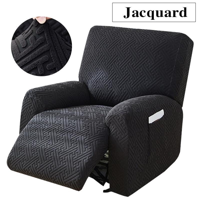 Thicken Recliner Sofa Cover Stretch Jacquard Single Armchair Sofa Relax Functional Sofa Slipcover Non-Slip 4 Pieces/set