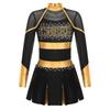 Girls Cosplay Cheerleader Costume Cheer Dance Dress Festival Costume Cheerleading Uniforms Metallic Cheering Team Dress Teamwear