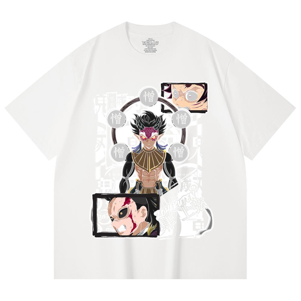230 Gsm 100% Cotton Demon Slayer V106 Zohakuten Print Unisex Heavy Cotton T Shirt