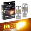 T20 LED Turn Signal Bulb with Differential Pinch Part, Reptico, High Fla Prevention Resistor,