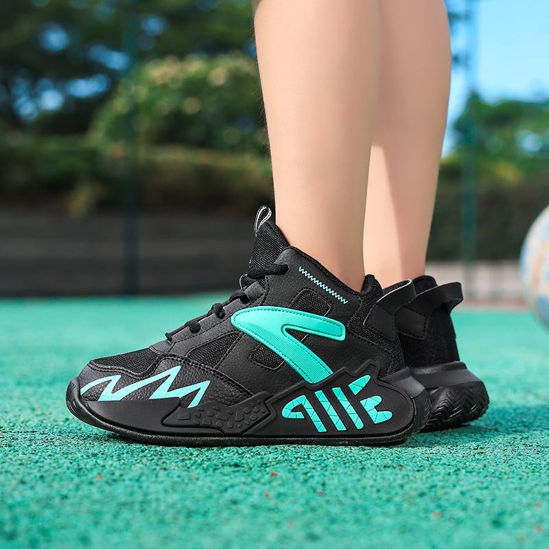 Fashion Design Basketball Shoes For Boys Training Shoes Breathable Mesh Sneakers Kids Platform Non-slip Children's Sports Shoes