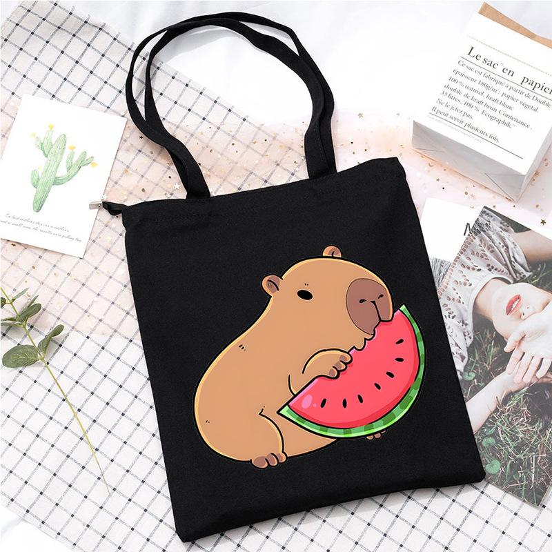 Cute Cartoon Animation Handbag Large Capacity Messenger Bag Office Commuter Portable Shoulder Bag Canvas Bag