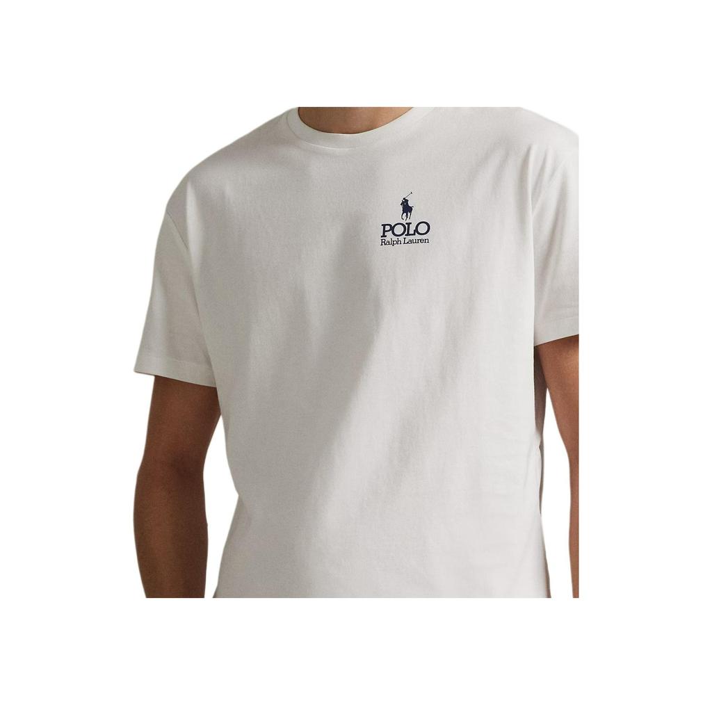 Polo Ralph Lauren SS25 Plain Knit Crew Neck Short Sleeve T-Shirt Men Tops White 710981136-001