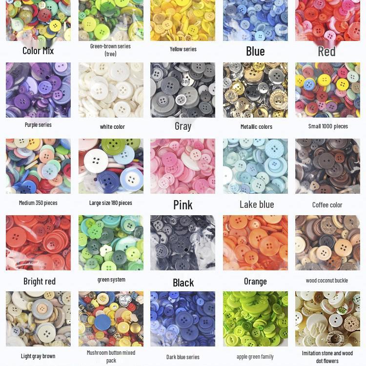 Available Now! Mixed Color Round Resin Buttons for DIY Crafts – Ideal for Handmade Button Art and Floral Designs.