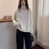 Women's Wool Turtleneck Sweater - Loose Fit, Plus Size, Korean Style, with Raglan Sleeves for Autumn & Winter.