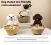 Resin Dog Figurine Basket - Home Decoration Ornament (Poodle, Myna, Bulldog)