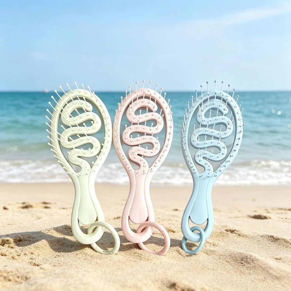 Detangling Hair Comb Keychain Hollow Out Mini Comb Fluffy Styling Tool Hair Brush Daily