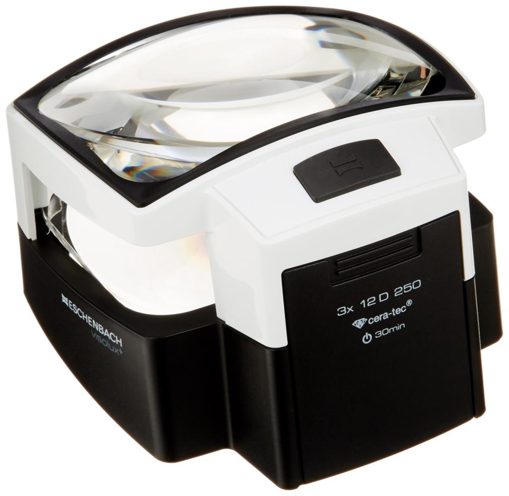 ESCHENBACH Visorx Plus Desk Magnifier, 3x Magnification with LED Light, 1566