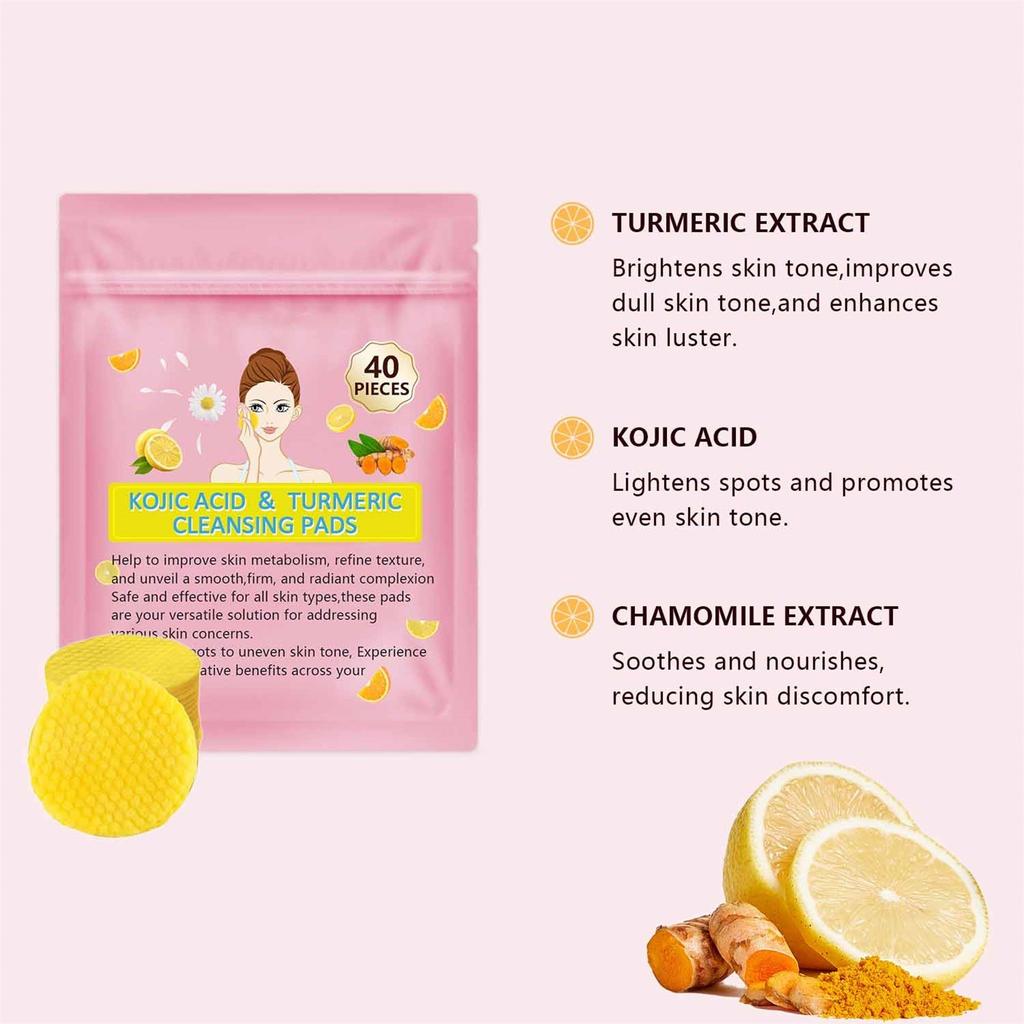 Cleansing Pads, Kojic Cleansing Pads Helps Balance Skin Oil And Water Hydrating Remove Excess Keratin From The Body'S Skin  40pcs 30ml