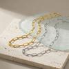 Vnox Stainless Steel Gold Plated Paperclip Chain Choker Necklace No Fade Link Chain Necklaces Jewelry Accessorie for Ladies