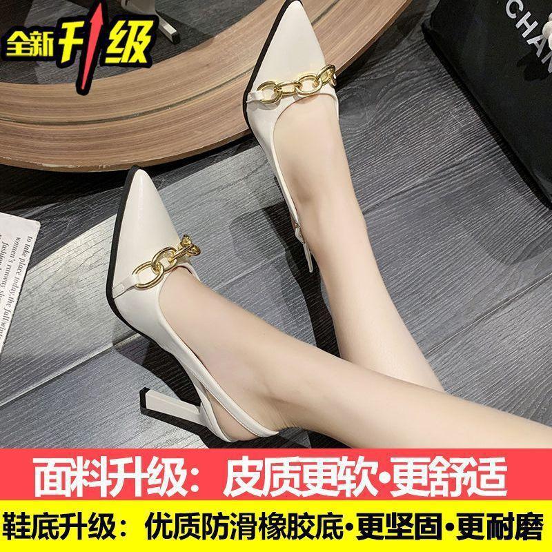 

Pointed sandals, high heels, autumn and winter, thin heel chain, fashionable and sexy, outer wear, single shoes, fried street temperament 40