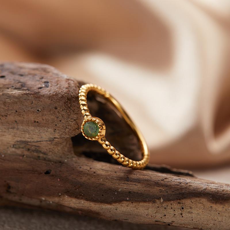 S925 Sterling Silver Natural Color Treasure December Birthstone Ring Light Luxury Premium Sense Index Finger Little Finger Ring