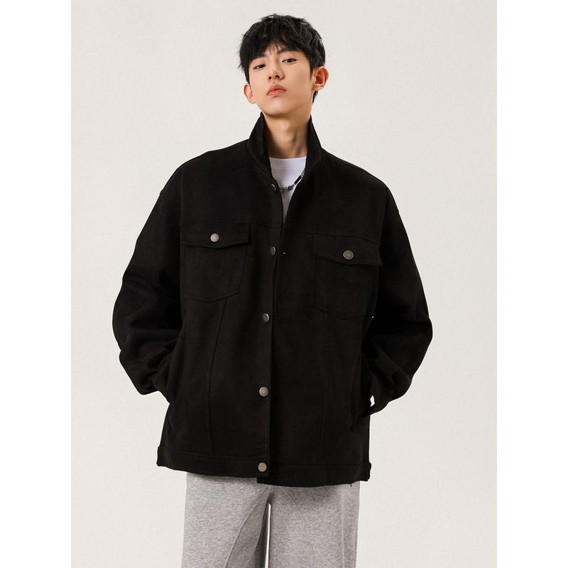 Wassup American Retro Jacket for Men, Autumn and Winter 2026 New Style, Distressed Loose Workwear Lapel Jacket for Teenagers